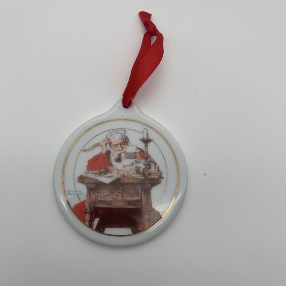 Ornament Norman Rockwell Santa Reading Letters JC Penney Vintage 1996 2.75 Inch - Picture 1 of 6